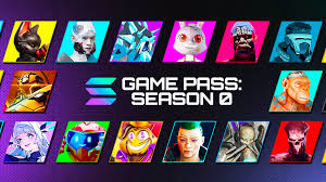 Solana Game Pass NFT artwork with digital rewards and vibrant gaming elements