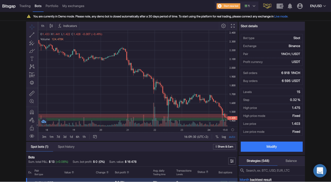 Solana blockchain trading interface